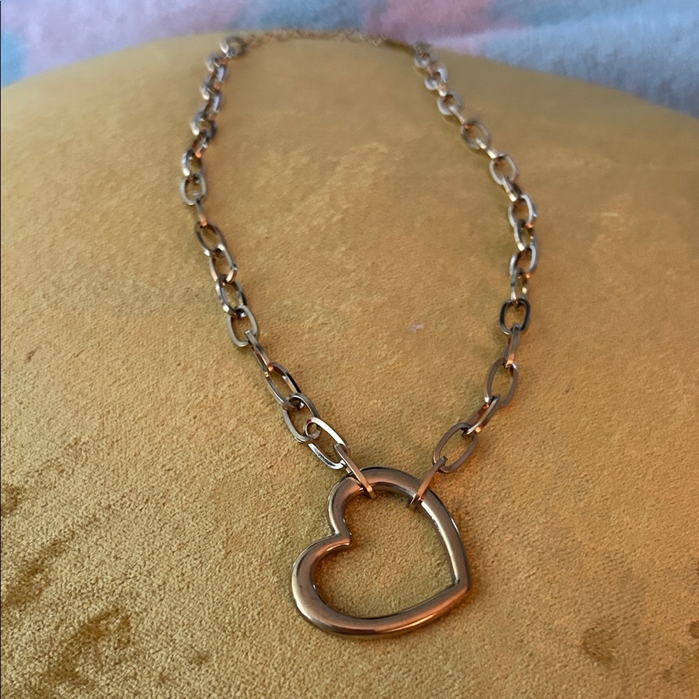 Gold Heart Pendant Necklace. Could hold charms.